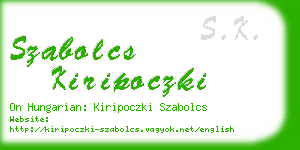 szabolcs kiripoczki business card